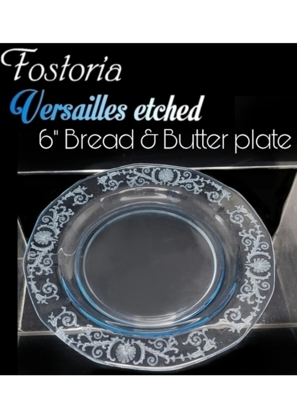 1 Fostoria Versailles 1920s etched Azure blue 6